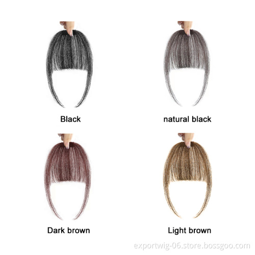 Air Bangs hair Clip-In Extension 100% Human Hair Natural For Women Clip In Bangs Short Black Brown Bangs Hair Clips